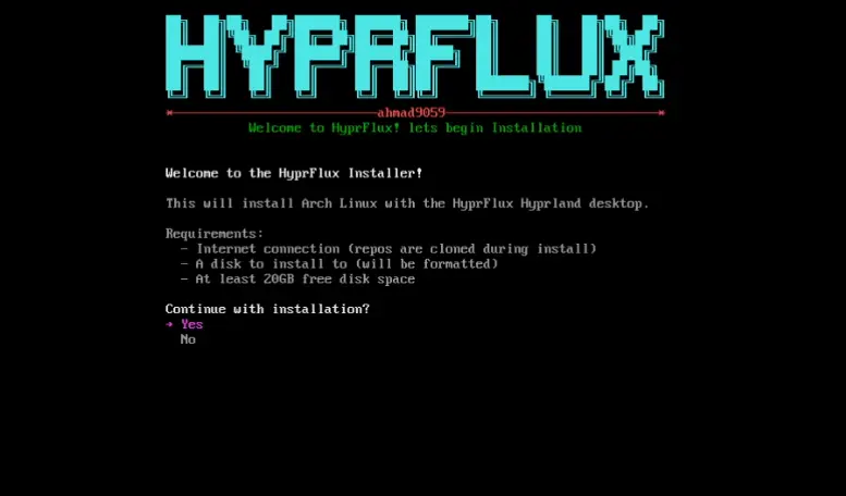 Installer welcome and requirements